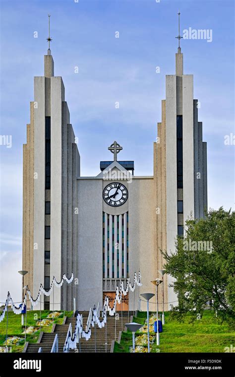 Akureyrarkirkja Lutheran Church, Akureyri, Iceland Stock Photo - Alamy