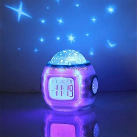 Nature Sounds Starry Night Projector LCD Alarm Table Clock Night Light ...