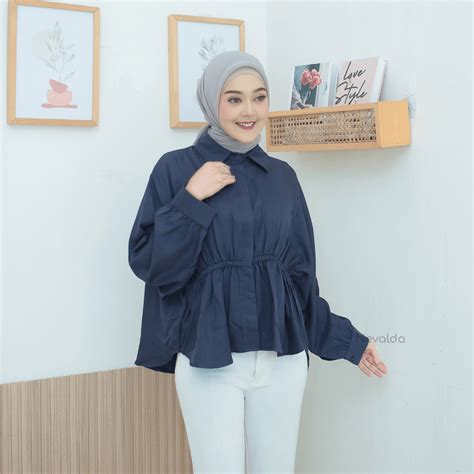 Jual Nevalda Lara Shirt Blouse Premium Kemeja Lengan Panjang Wanita