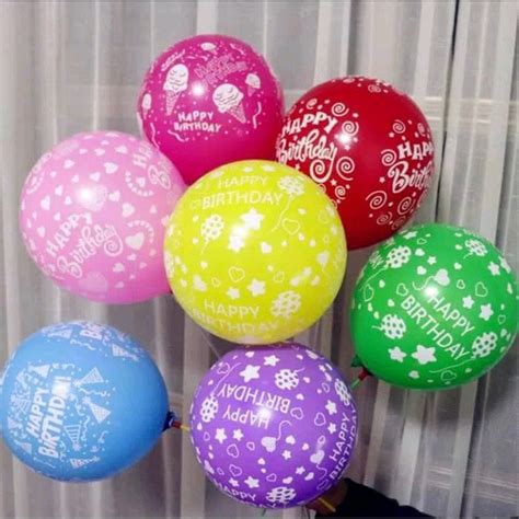 Jual Pcs Balon Latex Balon Karet Balon Tiup Tulisan Happy Birthday