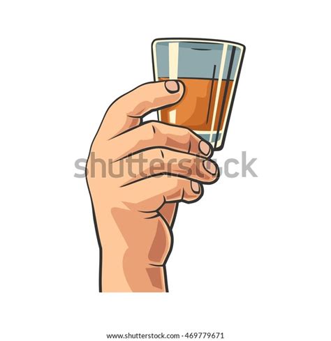 Male Hand Holding Glass Rum Vintage Stock Vector Royalty Free 469779671 Shutterstock