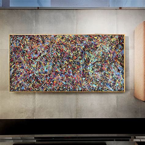 Abstract Jackson Pollock Inspired Art Jackson Pollock Large Etsy