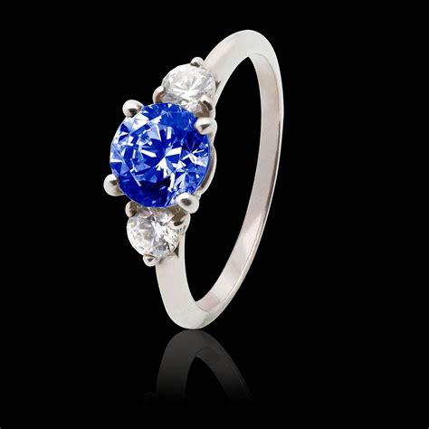 Bague de fiançailles Saphir bleu Or Nayla Bague de fiançailles saphir