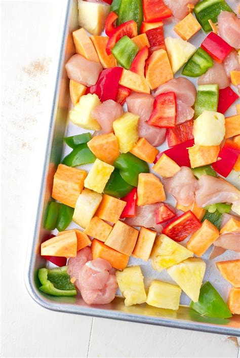 Hawaiian Chicken Sheet Pan Supper