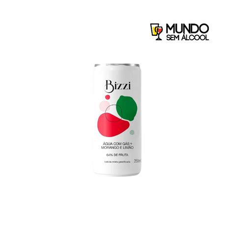 Água Saborizada Morango e Limão Bizzi 269ml Mundo Sem Álcool