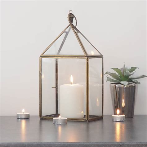 Brass Candle Lantern By Za Za Homes