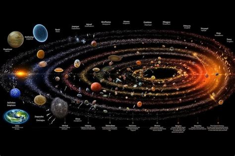 Premium Photo A Diagram Of The Solar System With All The Planets And Their Satellites