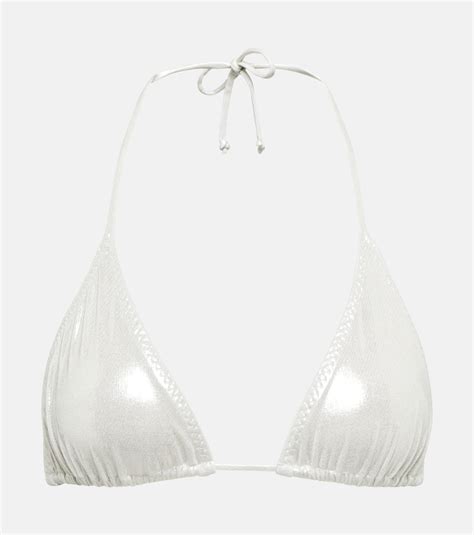 Metallic Triangle Bikini In Silver Norma Kamali Mytheresa