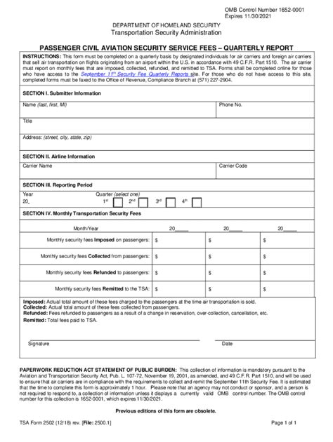 Fillable Online Tsa Form Fax Email Print Pdffiller