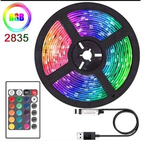 Fita Led Rgb Colorida Fonte Controle Shopee Brasil