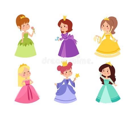 Princess Vector Set Stock Vector Illustration Of Crown 75161136