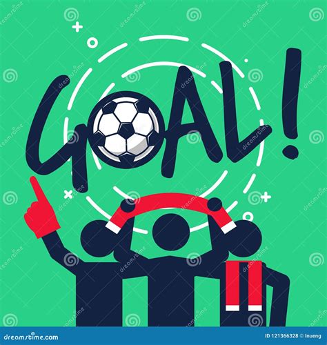 Soccer or Football Fans Celebrate with the Goal. Stock Vector ...