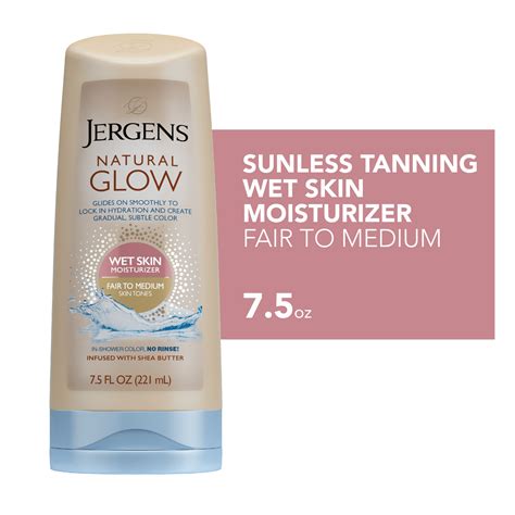 Jergens Natural Glow Wet Skin Moisturizer In-Shower Self Tanner Fair to ...