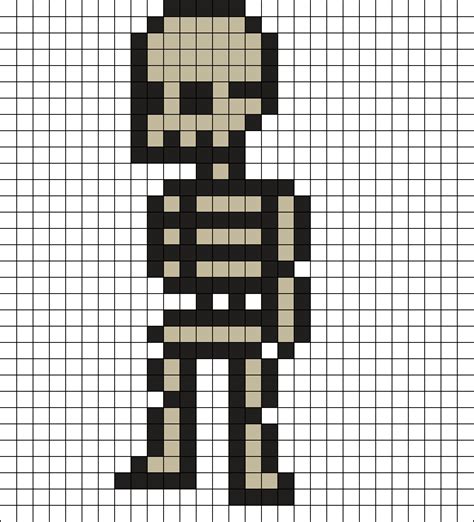 Skeleton Perler Bead Pattern Bead Sprites Misc Fuse Bead Patterns