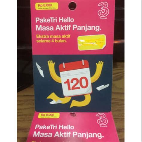 Jual Tambah Masa Aktif Kartu Tri 4 Bulan Pulsa Dan Kuota Shopee Indonesia