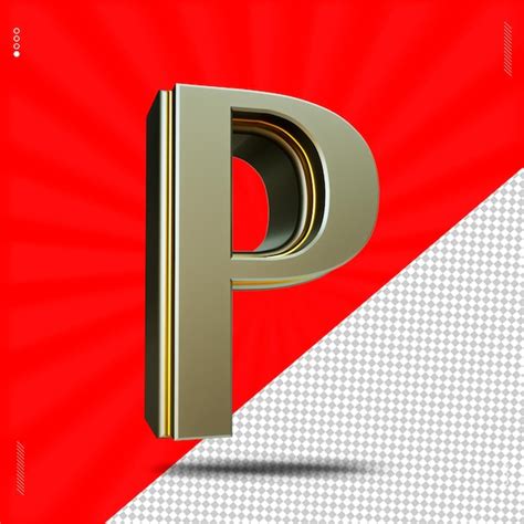 Premium Psd 3d Render Letter P Font Uppercase Steel