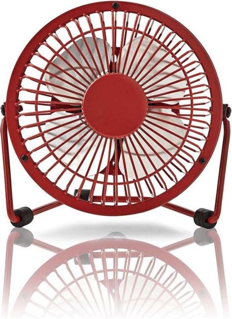 Nedis Mini Ventilator USB Aansluiting 10 Cm Rood Bol