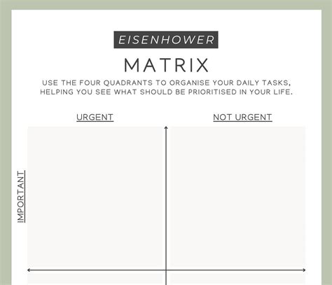 Eisenhower Matrix Worksheet Productivity Matrix Worksheet Digital