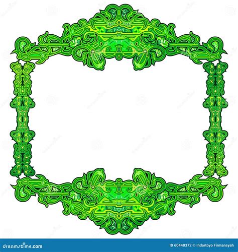 Frame Green Batik Abstract Stock Illustration Illustration Of Craft