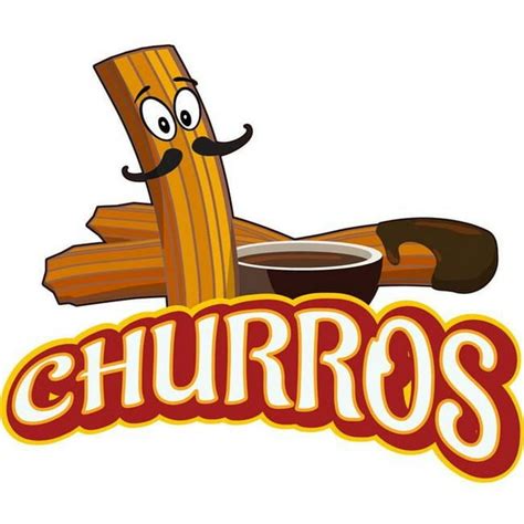 24 In Churros Concession Decal Sign Cart Trailer Stand Sticker Equipment