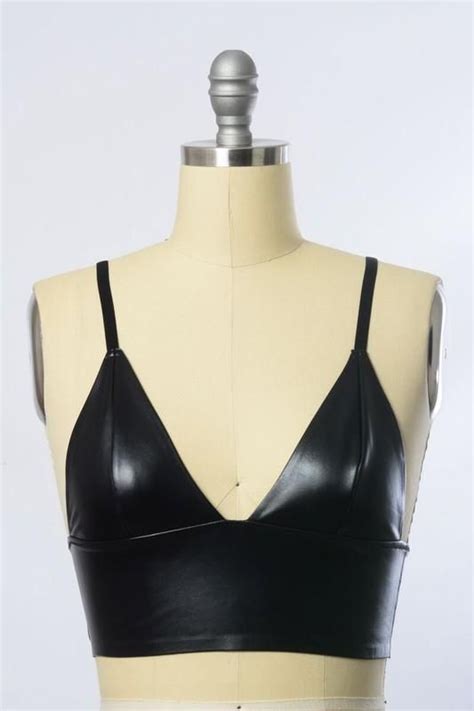 Pin By Trendy And Tipsy Vintage And On New Arrivals Leather Bralette Bralette Faux Leather