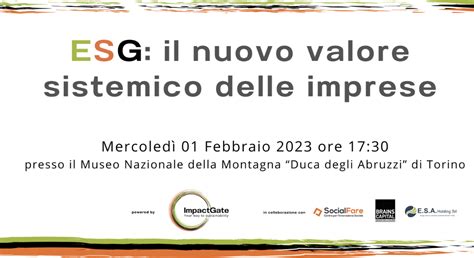 ESG Il Nuovo Valore Sistemico Delle Imprese Torino Social Impact