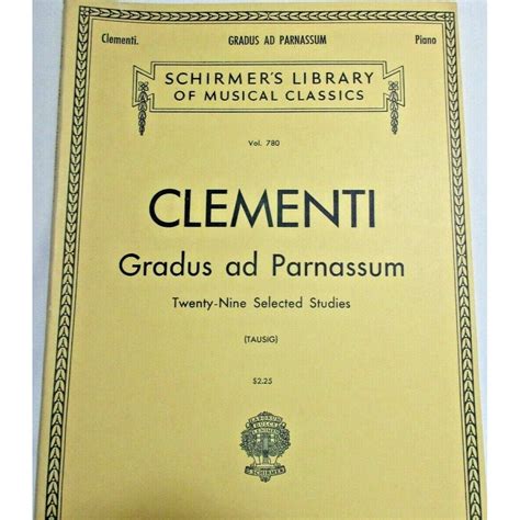 Clementi Gradus Ad Parnassum 29 Selected Studies Vol. 780 Schirmers tausig - Etsy