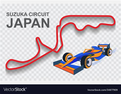 Japan grand prix race track for formula 1 or f1 Vector Image