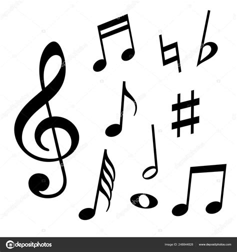 Conjunto De Notas Musicales Vector De Stock Por ©laures 248844828