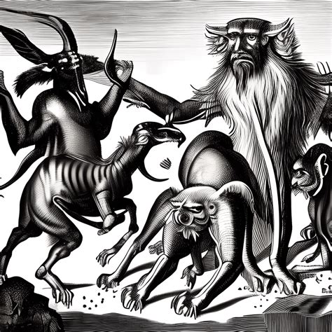 Revelation Bible Beasts Graphic · Creative Fabrica