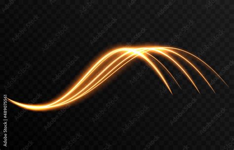 Vector Glowing Light Lines Neon Light Light Effect Png Golden Line