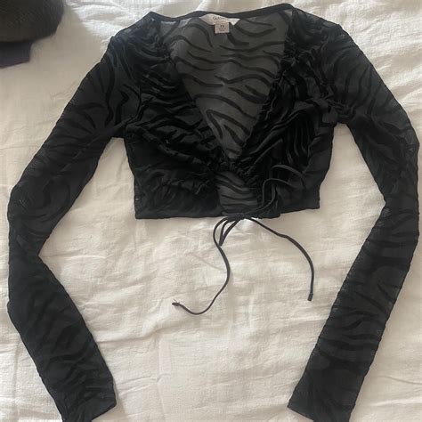 Glassons Cropped Mesh Longsleeve Perfect Going Out Depop