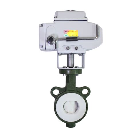 Hk D C Cast Iron Electric Actuator Fluorine Lined Butterfly Valve