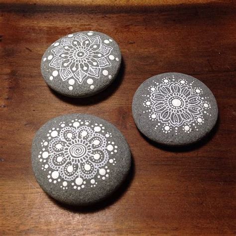 Flower Mandala Painted Pebbles Steine Bemalen Kies Malerei Steine