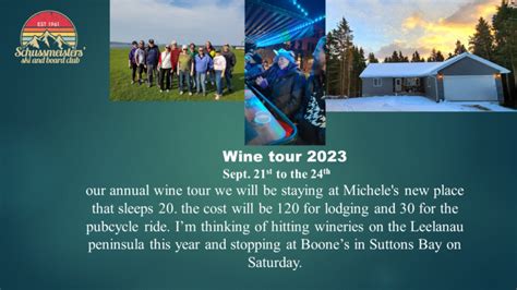 Wine Tour 2023 – Schussmeisters' Ski and Board Club