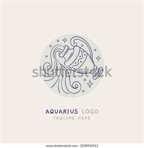 Aquarius Hand Drawn Line Logo Stock Vector Royalty Free 2258942511