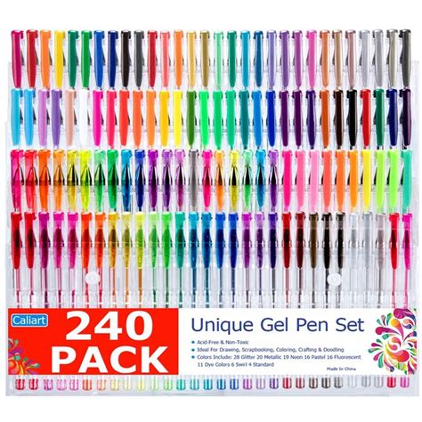 Shop Caliart 240 Gel Pens Set For Adult Color At Artsy Sister Gel