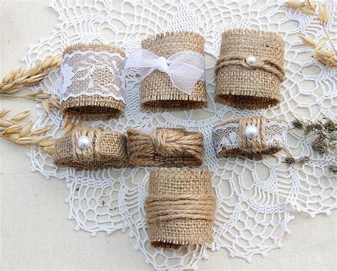 Burlap Wedding Napkin Rings Rustic Wedding Decor By Friendlyevents