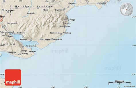 Shaded Relief Map Of Rostrevor