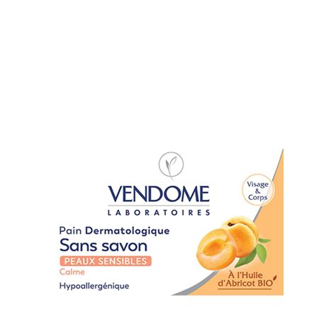 VENDOME Pain Dermatologique Sans Savon Huile D Abricot Bio 1 Savon 100g