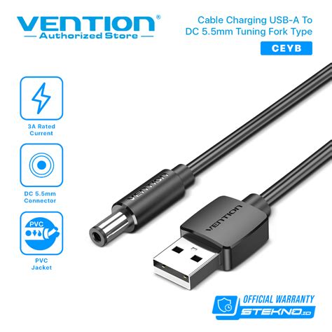 Jual Vention Kabel Power DC 5V USB To 5 5mm Male To Male Shopee Indonesia