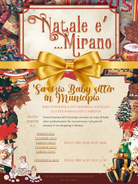 Natale Mirano Dal Dicembre Servizio Gratuito Baby Sitter In