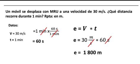 Calcular La Velocidad De Un Movil Que Recorre Con Mru Una Distancia De