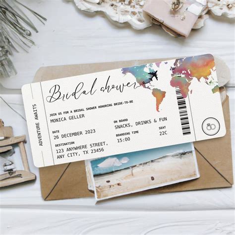 Boarding Pass Travel Themed Bridal Shower Invitation Zazzle Travel Theme Bridal Shower