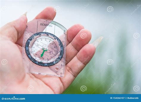 Hand Holding The Compass Stock Image Image Of Compass 154266107