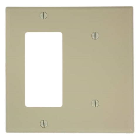 Leviton 2 Gang Ivory 1 Decora Rocker 1 Blank Nylon Strap Mount Wall Plate 1 Pack 80708 I