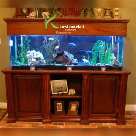 Jual Kabinet Aquarium Tempat Aquarium Ikan Hias Arwana Bahan Kayu Jati