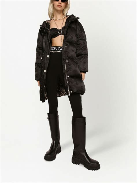 Dolce And Gabbana Dg Logo Satin Puffer Jacket Farfetch