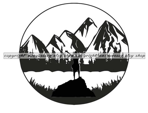 Mountain Scene Hiker SVG Hiking SVG Hiker SVG Hiking Etsy