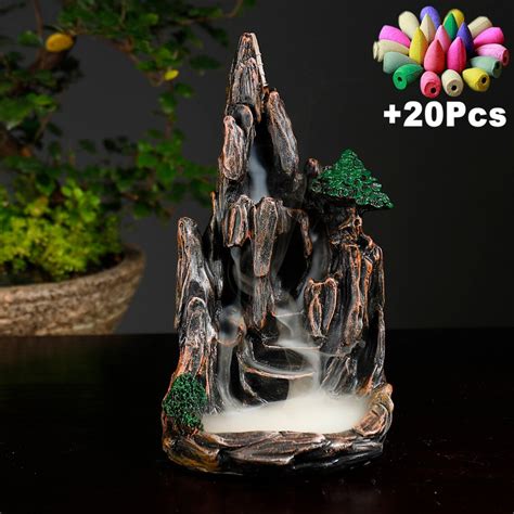 Incense Burner Backflow Waterfall Incense Holder Mountain Etsy